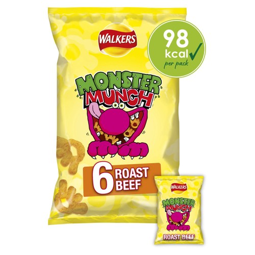 walkers monster munch 6 roast beef