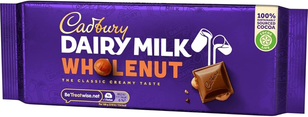 Cadbury dairymilk Wholenut 180 gm