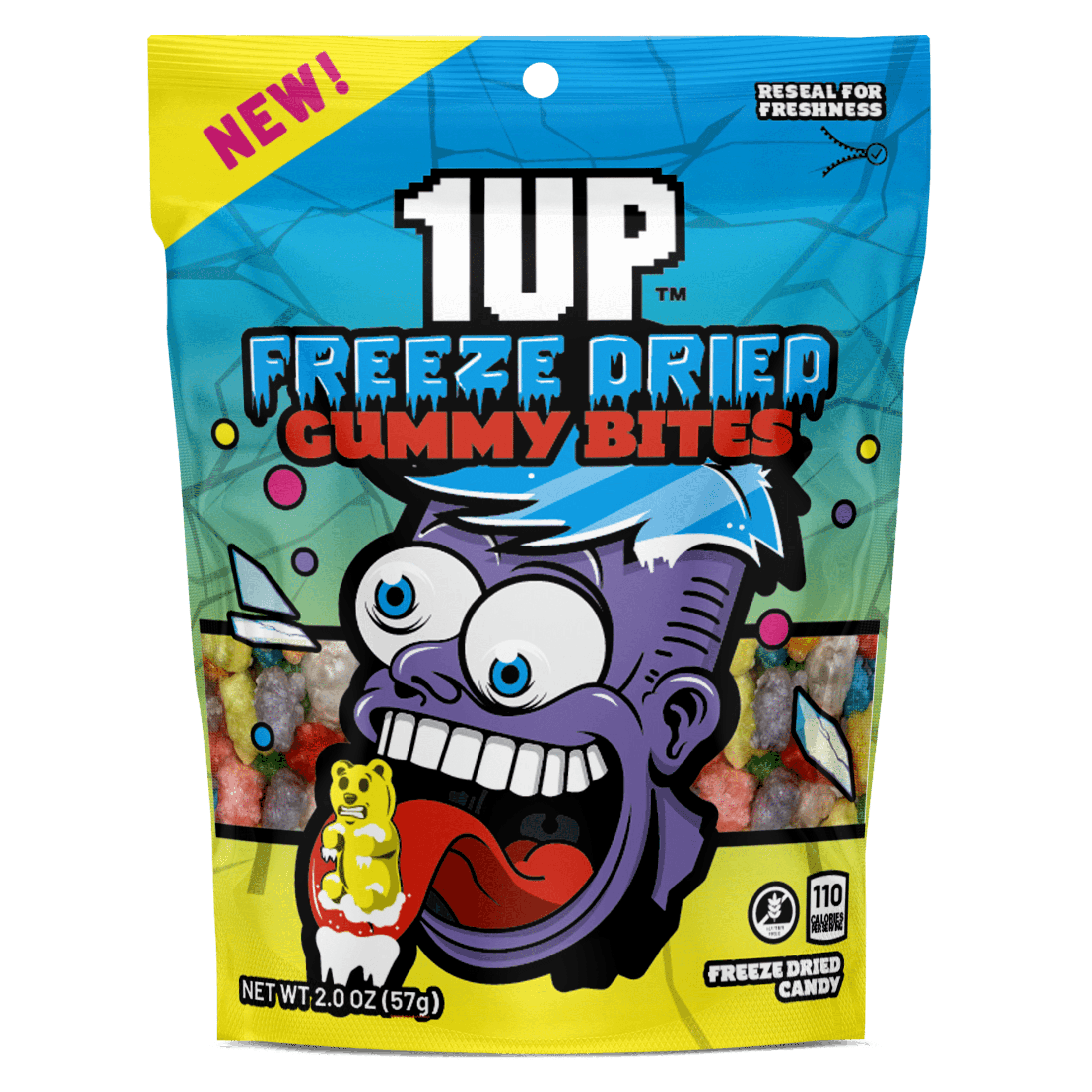 1UP Freeze Dried Gummy Bites (Rock'n Rainbow) 57g
