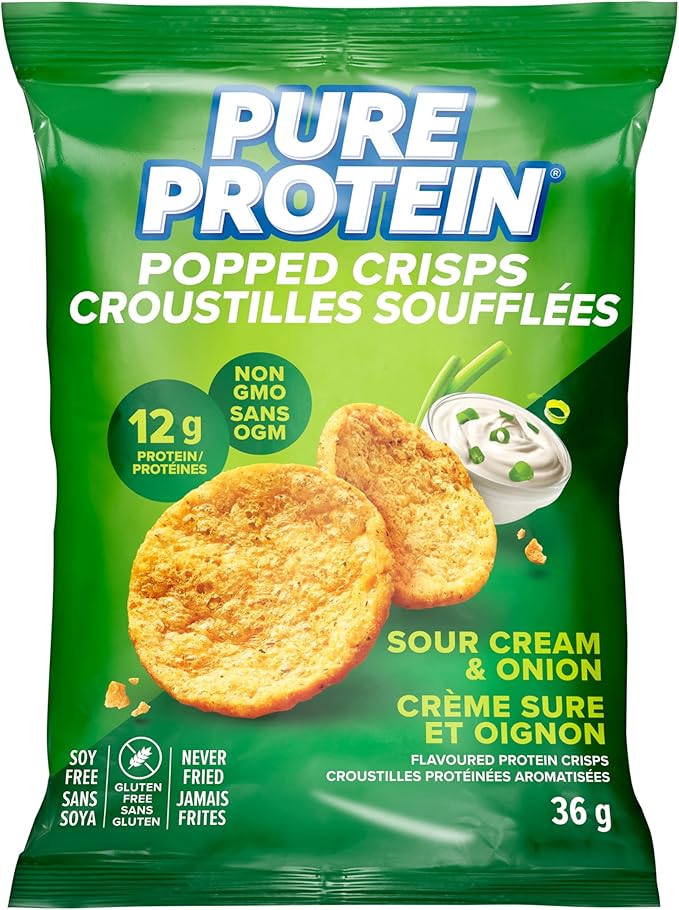 Pure Protein Popped Crisps Sour Cream & Onion(12g Protein) 36g