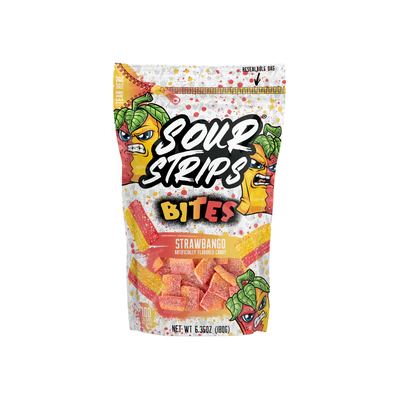 Sour strips bites strawbango 180 gm