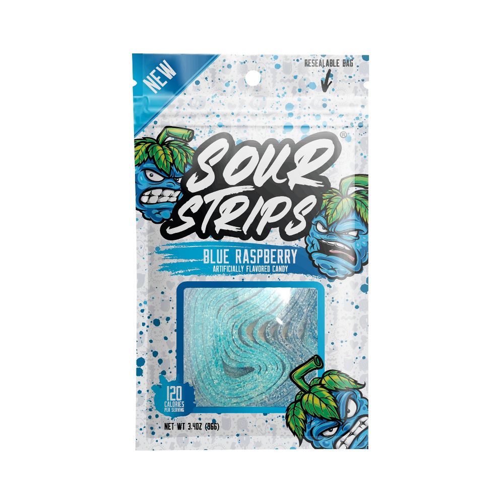 Sour Strips Blue Raspberry 96g