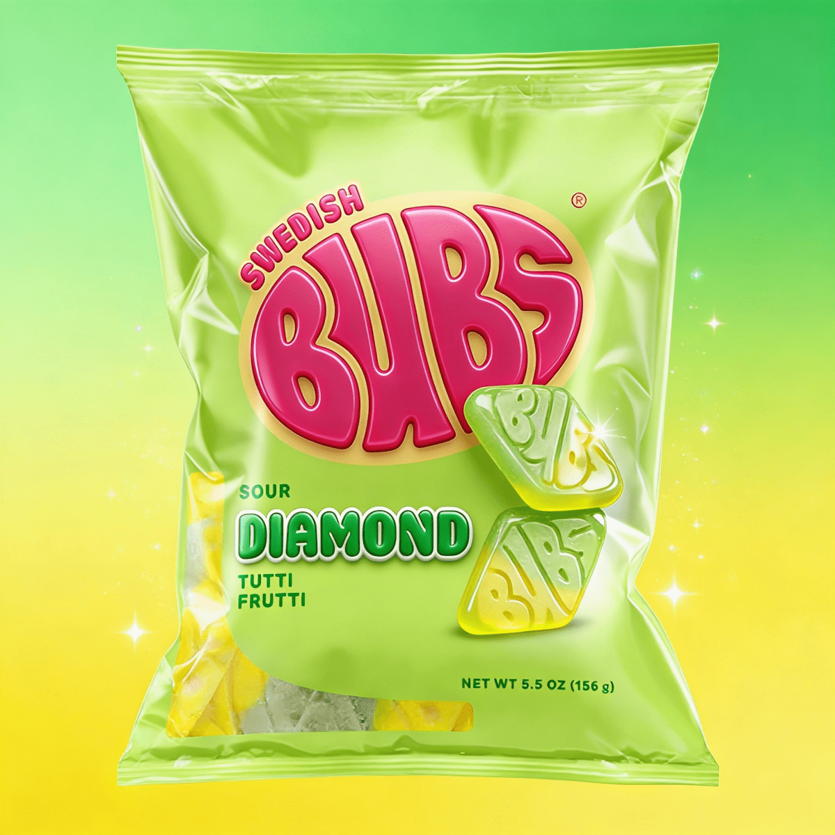 Bubs Sour Diamond Tutti Frutti 156g