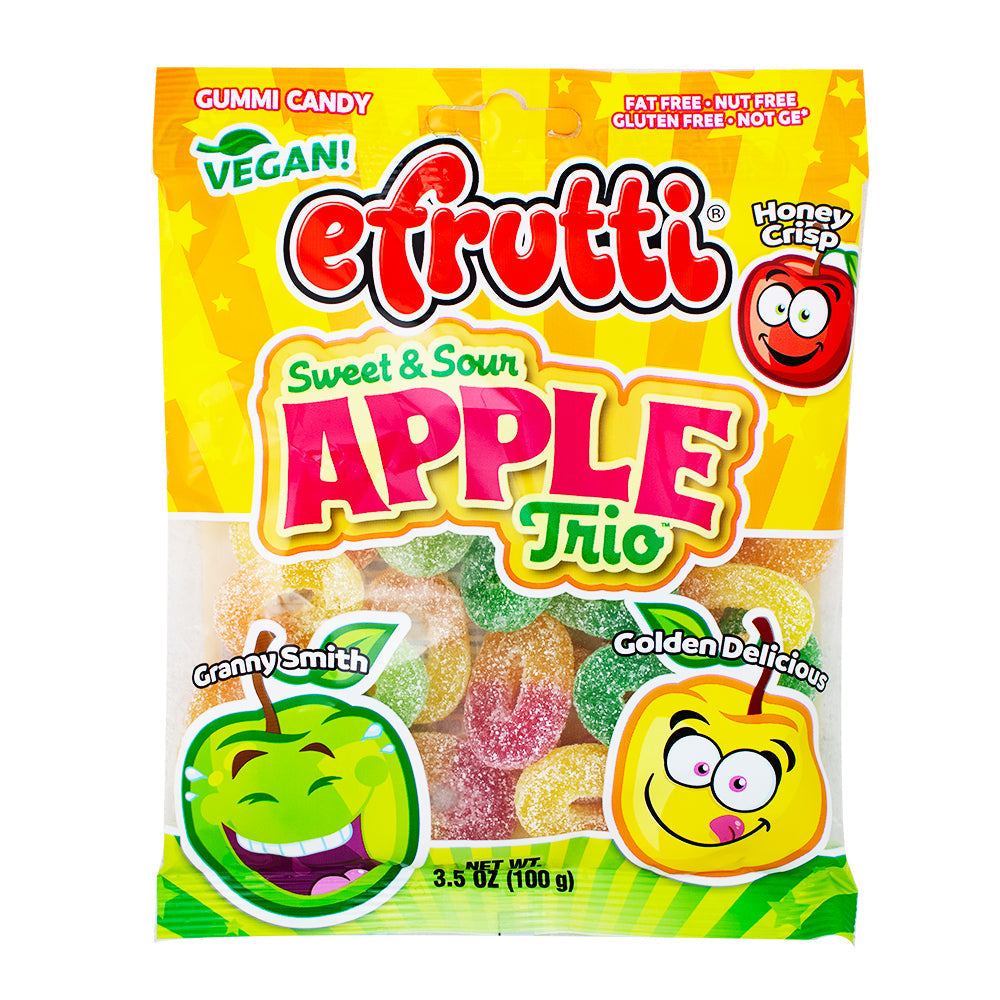 Efrutti Sweet & Sour Apple Trio 100g