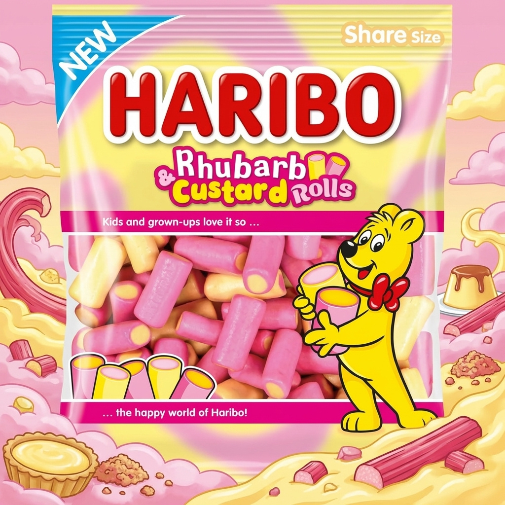 Haribo Rhubarb Custard Rolls 160g