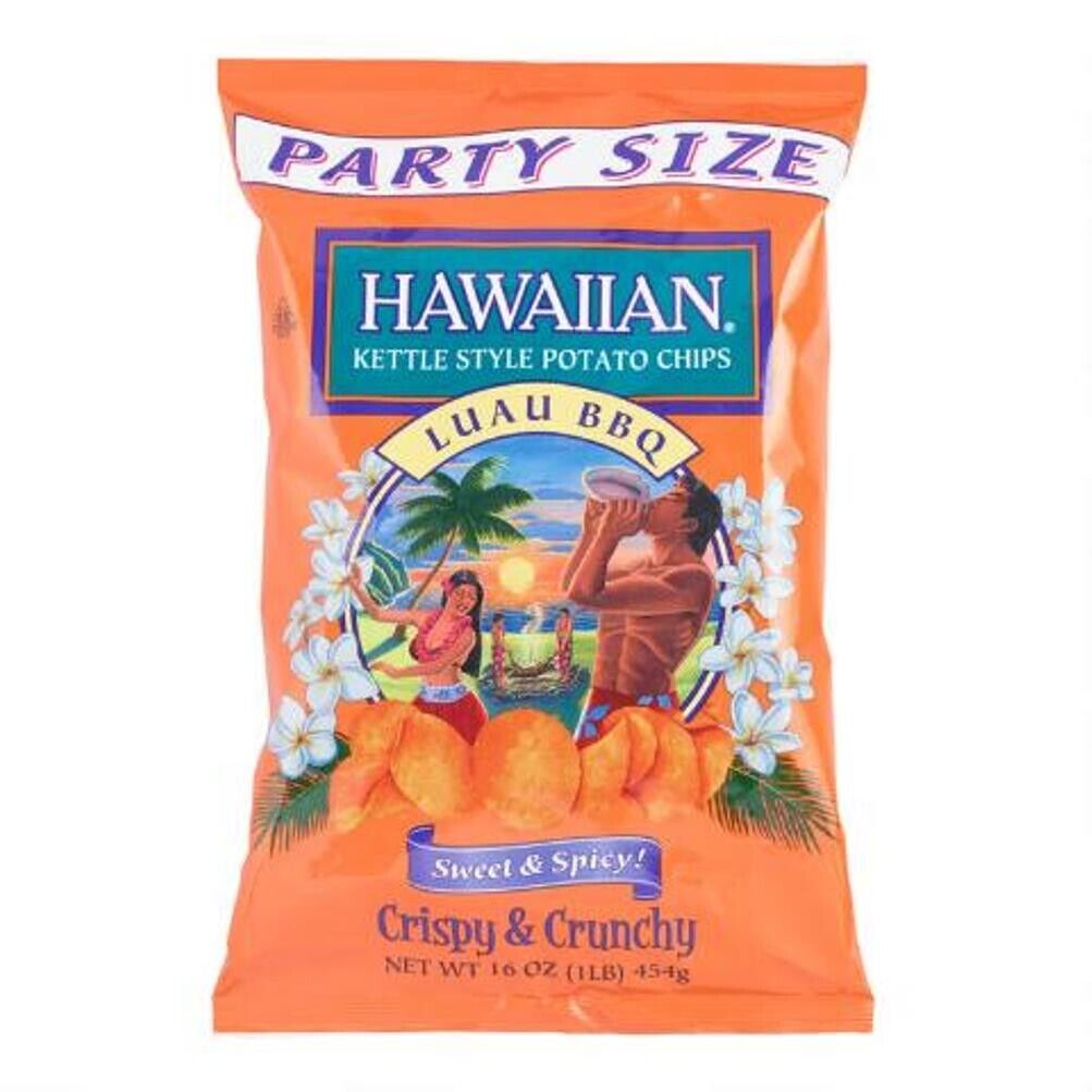 Hawaiian Crispy & Crunchy Luau BBQ Kettle Style Potato Chips 212.6g