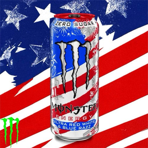 Monster Ultra Red White & Blue Razz Zero Sugar 473ml